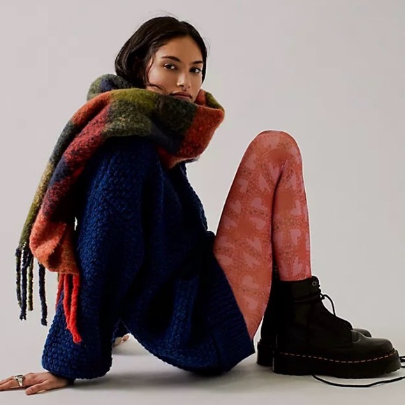 Free People Accessories - Free People x Anna Sui Heart Tights sold out one size. Valentine’s Day. 💌